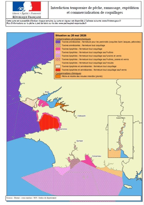 Carte interdiction temporaire de pêche