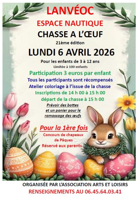Chasse à l'œuf le lundi 6 avril 2026