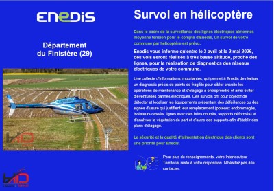 Survol en hélicoptère - ENEDIS